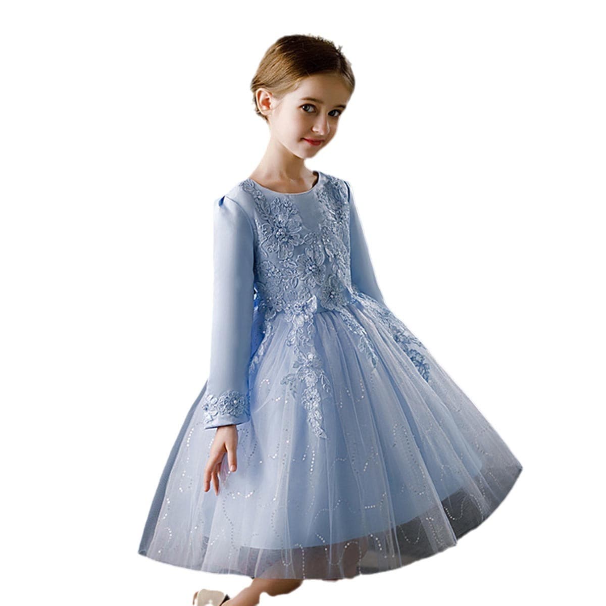 Cross-border Little Girl High-end Flower Girl Wedding Tulle Children's Formal Dress Host Piano Performance Costume Wholesale