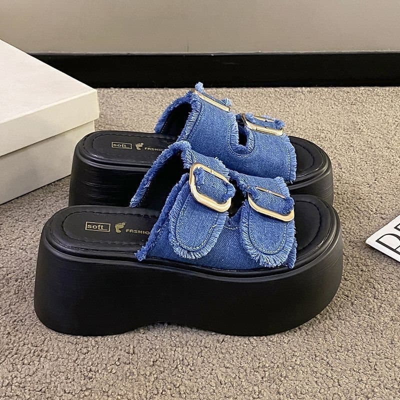Petite Slippers for Women Summer Outdoor 2025 New Versatile Fashion Fairy Style Thick Sole Outdoor Casual Sandals for Dresses