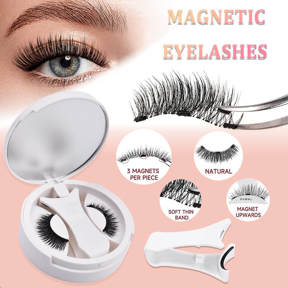Cross-border magnetic false eyelashes glue-free magnetic set Amazon cross-border European and American magnet eyelashes magnetic eyelashes all in one