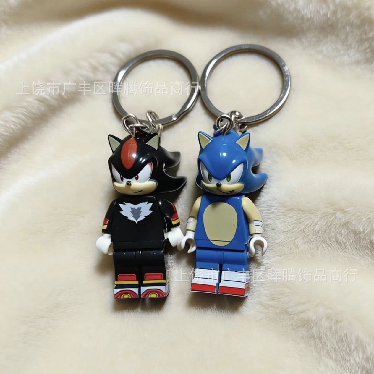 Cross-border Sonic Building Block Keychain Backpack Keychain Sonic Keychain Pendant Bag Decoration