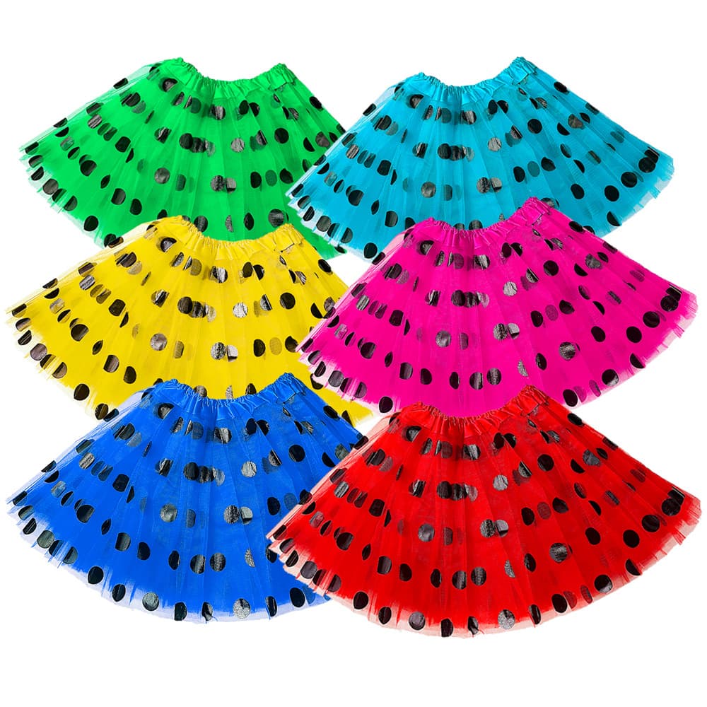 Foreign trade cross-border adult performance clothing bronzing sequins polka dot tutu skirt three-layer six-piece tutu skirt factory direct sale