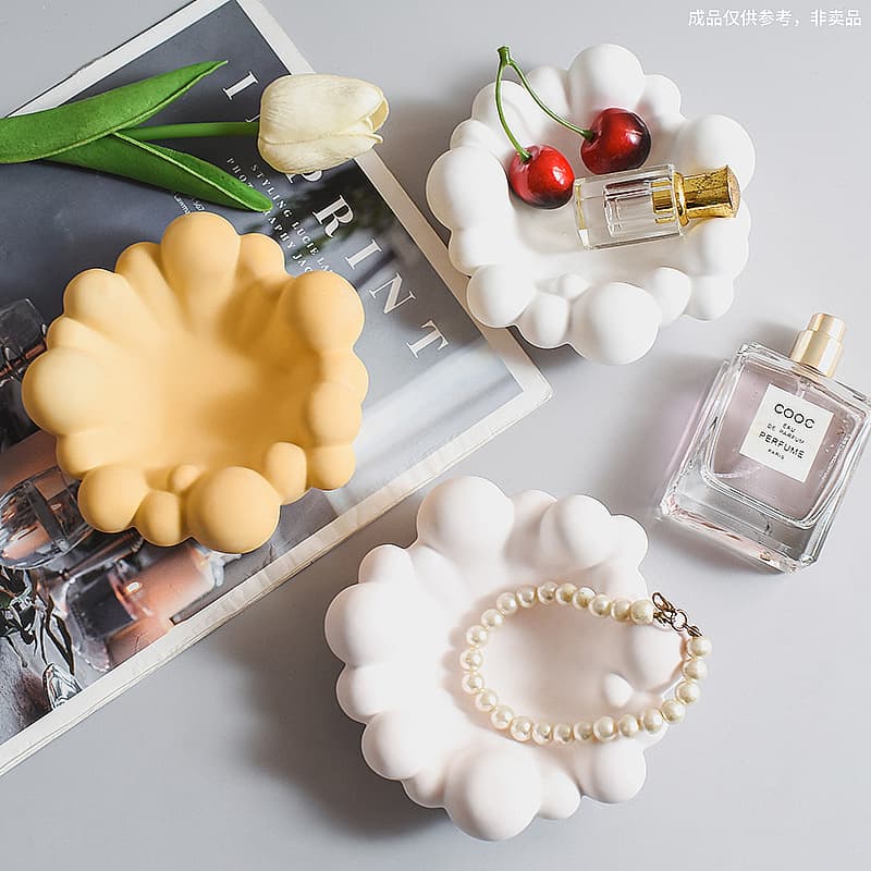 diy glue bubble cloud candlestick resin silicone mold bubble bead candle cup plaster storage tray ornaments