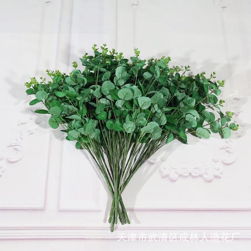 Bundled Green Plants Artificial Flowers Eucalyptus Silk Flowers Wedding Decoration Money Leaf Green Plant Wall Decor Flowers Table Flowers