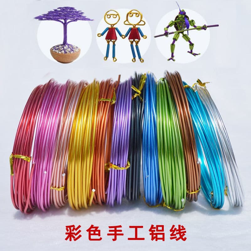 DIY Bonsai Plant Craft with Colored Aluminum Wire for Shaping and Weaving into Artwork Displays