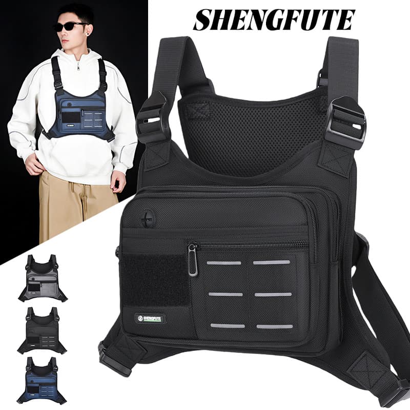 Tactical Chest Bag, Multi-Functional Outdoor Cycling Sports Backpack, Trendy Brand Functional Style Chest Bag, Men's Workwear Bag