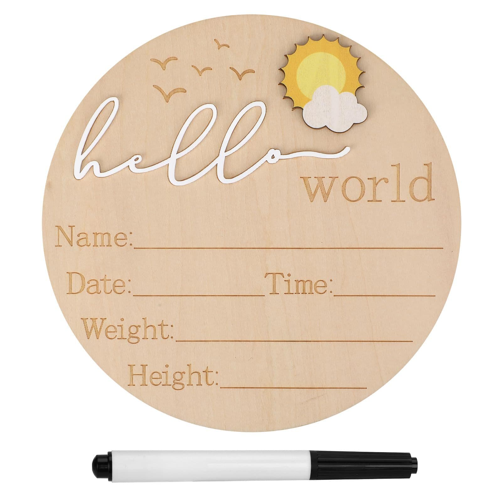 Cross-Border New Baby Announcement Board, Newborn Sign, Cute Birth Announcement Board, Wooden Welcome Baby Name Sign