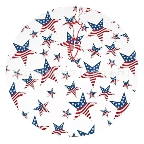 New Amazon Christmas Tree Skirt Craft Bottom Decoration Colorful Star Holiday Tree Skirt Christmas Tree Decor