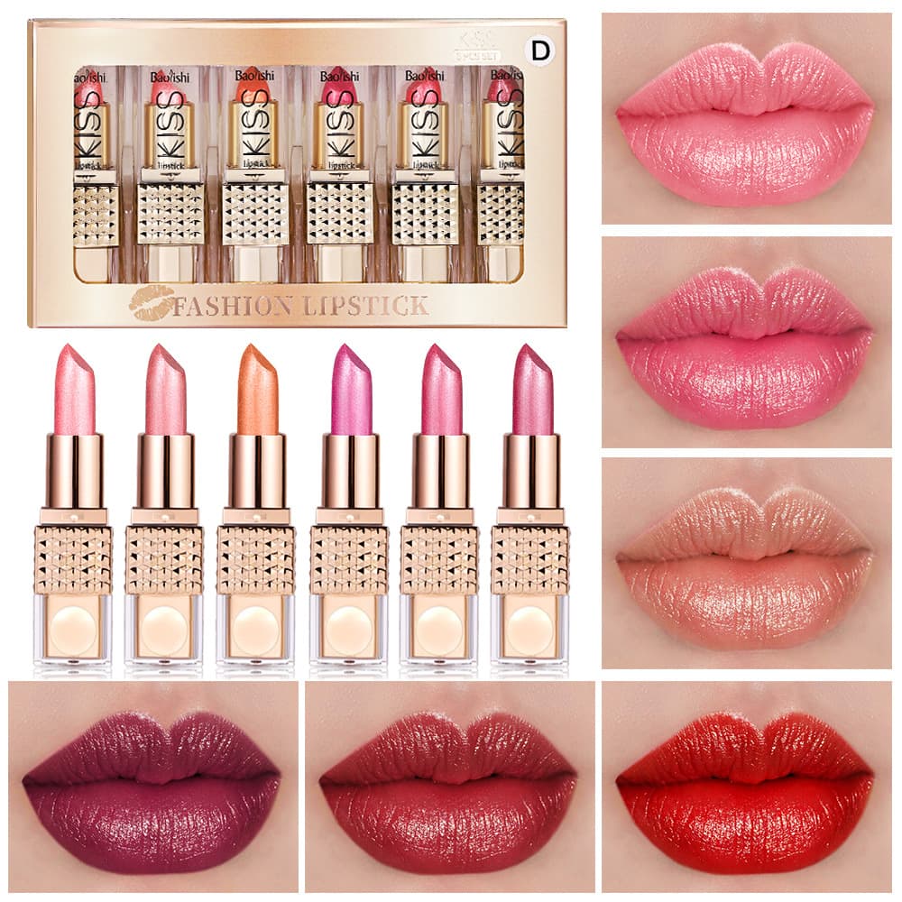 Lipstick Set Cross-Border Makeup Bestseller BAOLISHI Full Set Lipstick Pearlescent Glitter Shimmer Lipstick Set