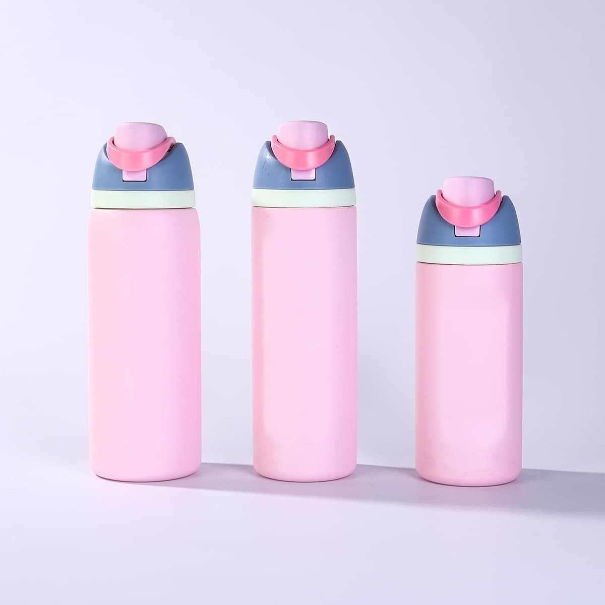 New Portable Fruit Cup Simple 304 Stainless Steel Straw Insulated Cup Outdoor Flip Sports Water Bottle