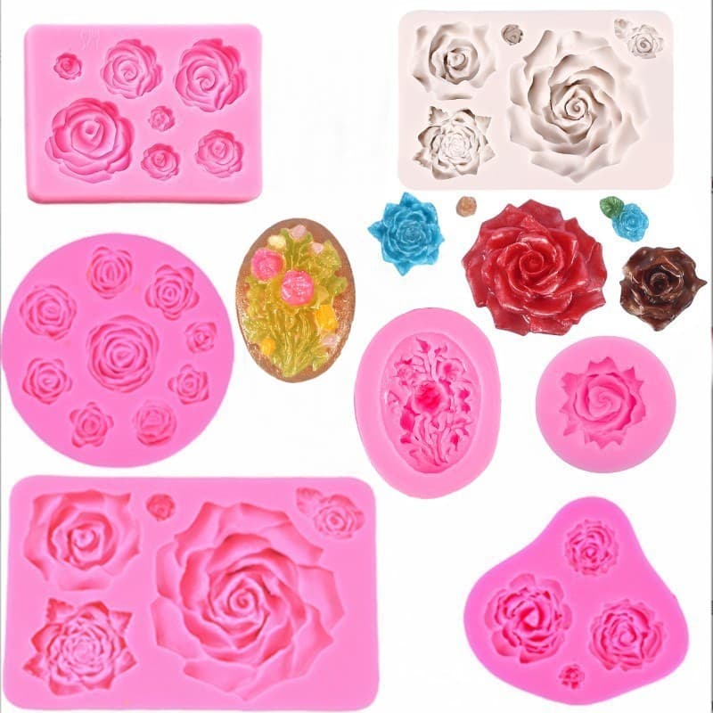 Rose Silicone Mold DIY Flower Series Cake Fondant Chocolate Baking Tool Camellia Decoration