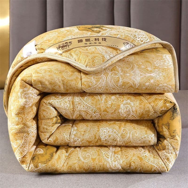 Camel Fiber Floss Quilt, Extra Thick Warm Winter Quilt, Double Bed Warm Camel Quilt, Spring/Autumn Quilt, Single Student Dormitory Mattress Pad