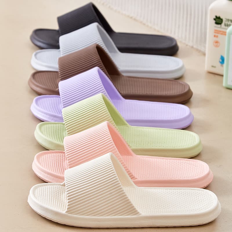 Men's Slippers New Arrival In Stock Cross-Border Lightning Warehouse Wholesale Vertical Stripe Home Soft Sole Anti-Slip EVA Slippers Women