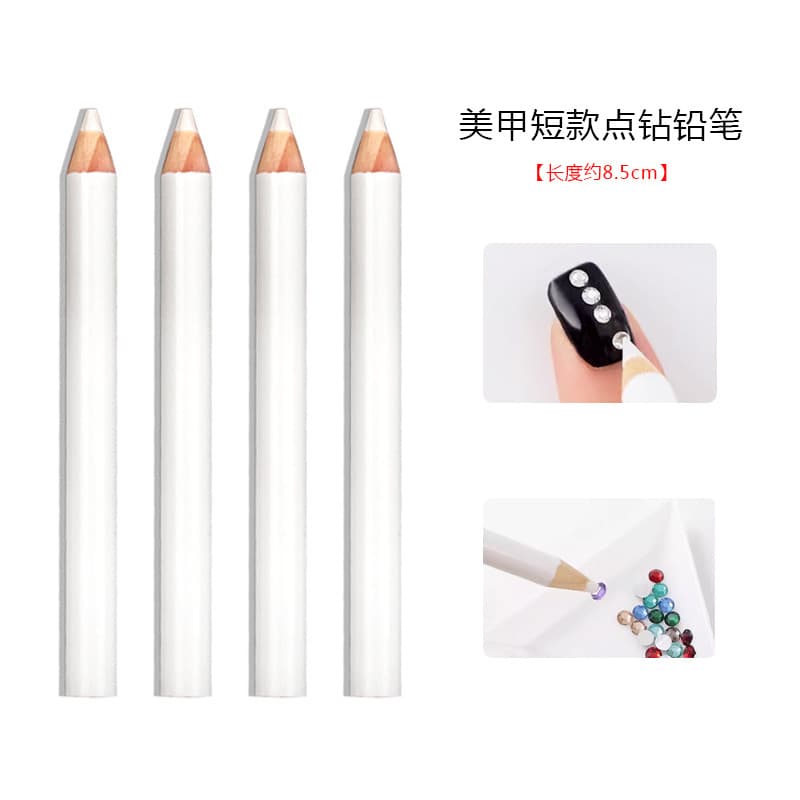 Nail Art Diamond Placement Tool White Pencil Adhesive for White & Colored Diamonds 8.5CM Short Wax Pen Wholesale
