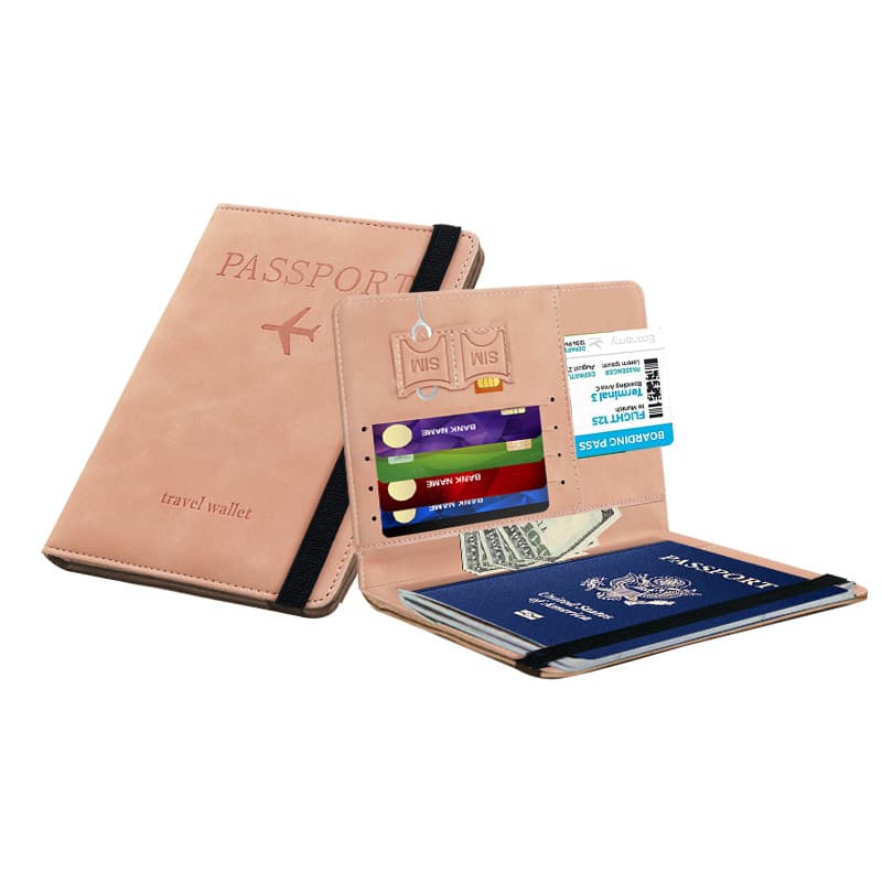 Multifunctional PU Leather Passport Holder RFID Protected Document Case Breathable Neutral Style Daily Use Cross-Border Trend