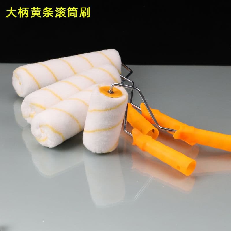 Bulk wholesale of thick paint rollers in 4-inch, 6-inch, 8-inch, and 9-inch sizes for latex paint, featuring non-shedding bristles.