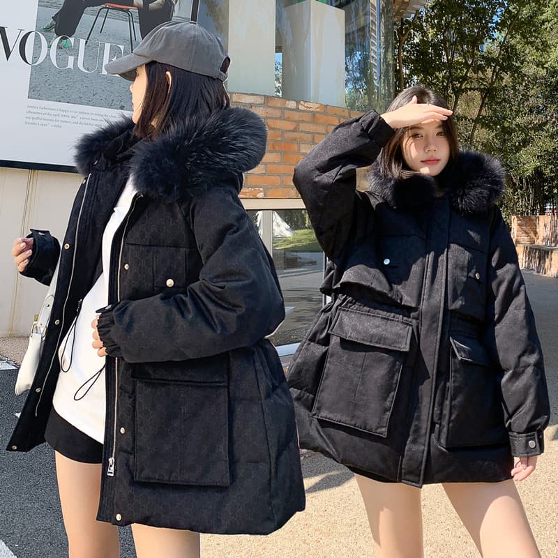 2024 Winter Thickened Plus-Size Long Light Luxury Raccoon Fur Hooded Parka Down Jacket 212