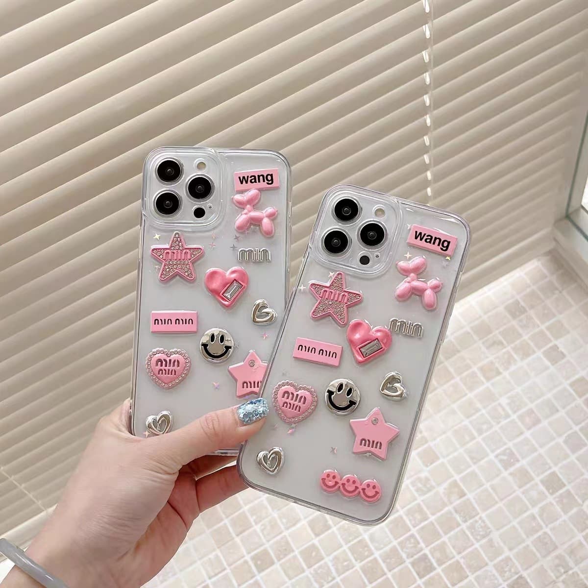 Spicy 3D Star Balloon Dog Phone Case for Apple 15 Pro Max 14 Pro iPhone 13 12 Resin Drip