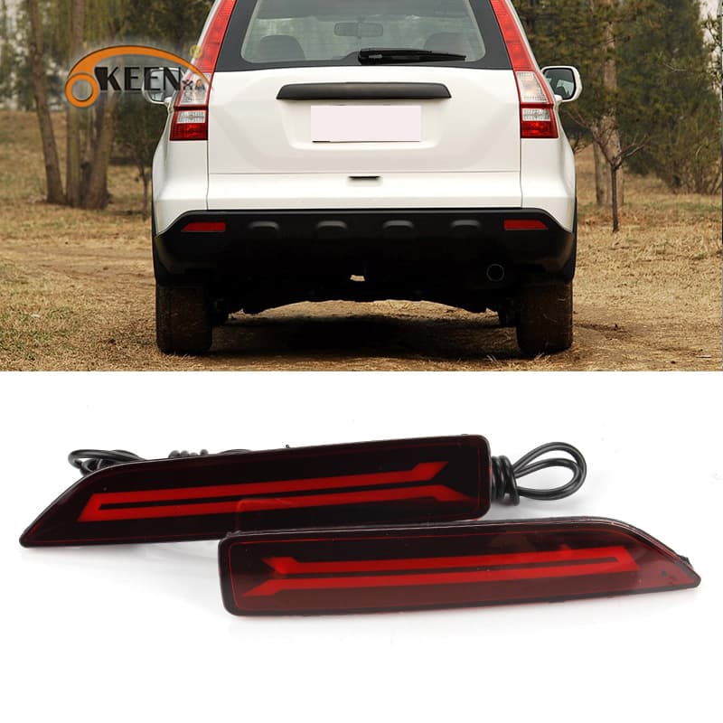 OKEEN Compatible with 09-13 Honda City CRV Rear Bumper Light LED Warning Tail Light Brake Light Modification