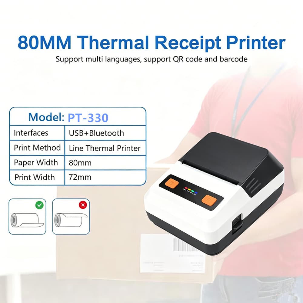 Cross-border Multi-function Portable 80MM Receipt Printer Inkless Wireless Bluetooth Thermal Receipt Printer