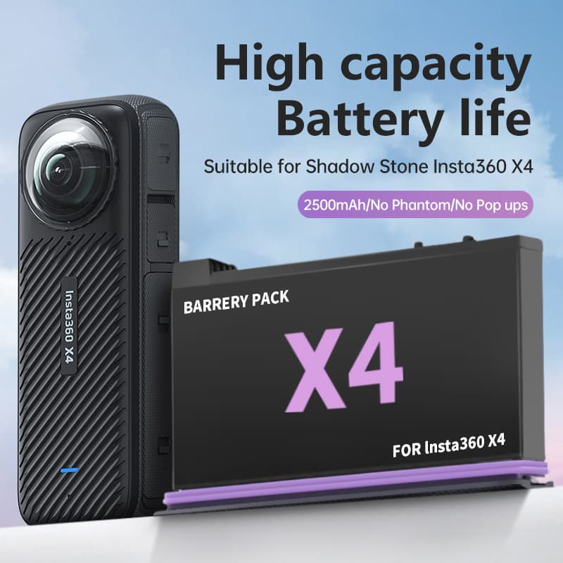 Compatible Insta360 X4 Battery Panoramic Action Camera Fully Decoded 360X4 Battery Dual/Triple Charger