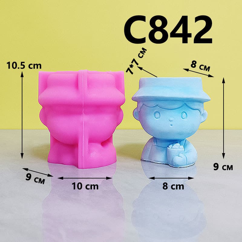 DIY Boy Flower Pot Silicone Mold Succulent Green Plant Home Indoor 3D Decoration Handmade C842