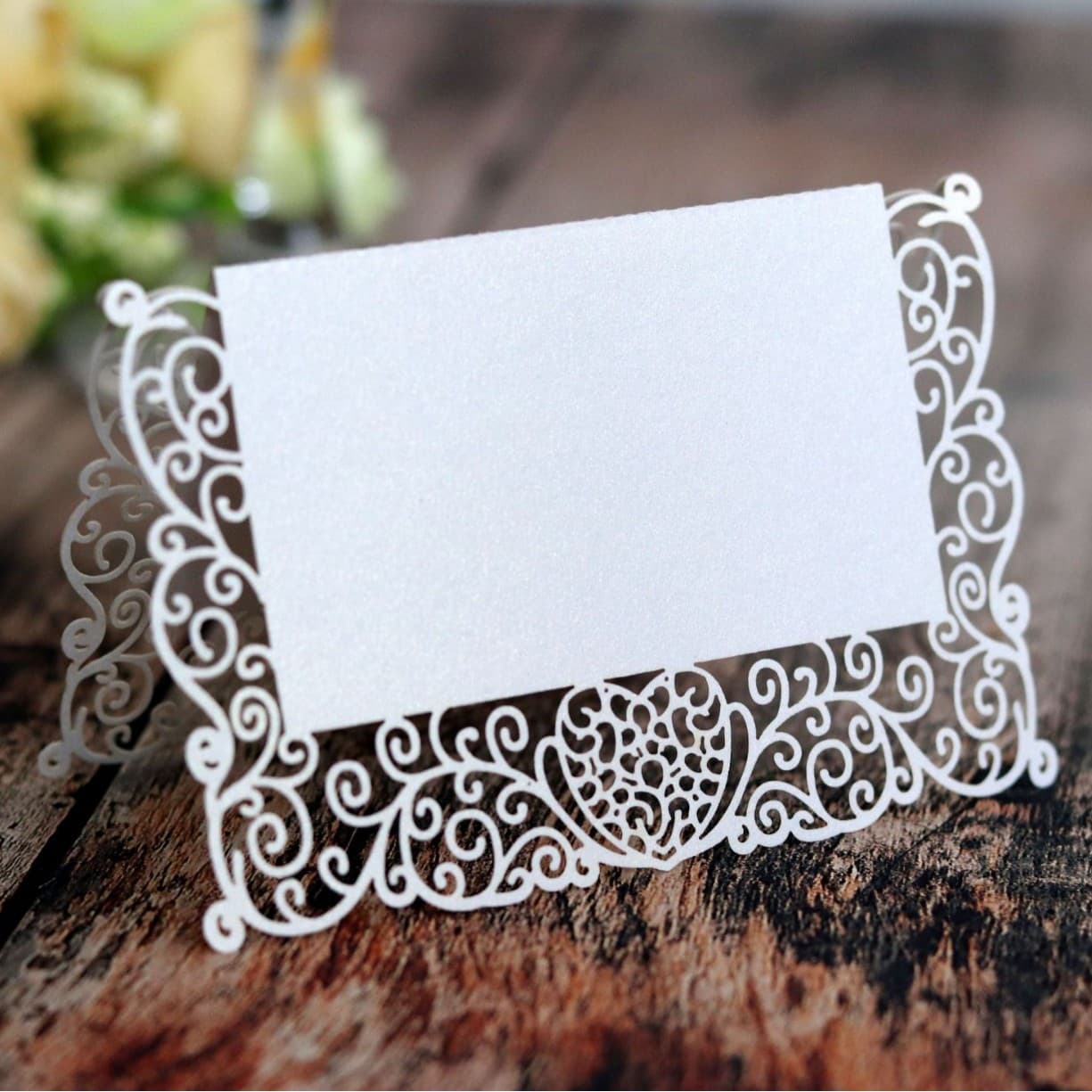 Cross-border Direct 3D Lace Seat Card Laser Cut-out Table Card Wedding Table Name Card Factory Wholesale