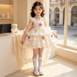 Princess Dress Girls Summer Dress Puffy Tulle Birthday Party Dress Children Fashion Lolita Cake Dress