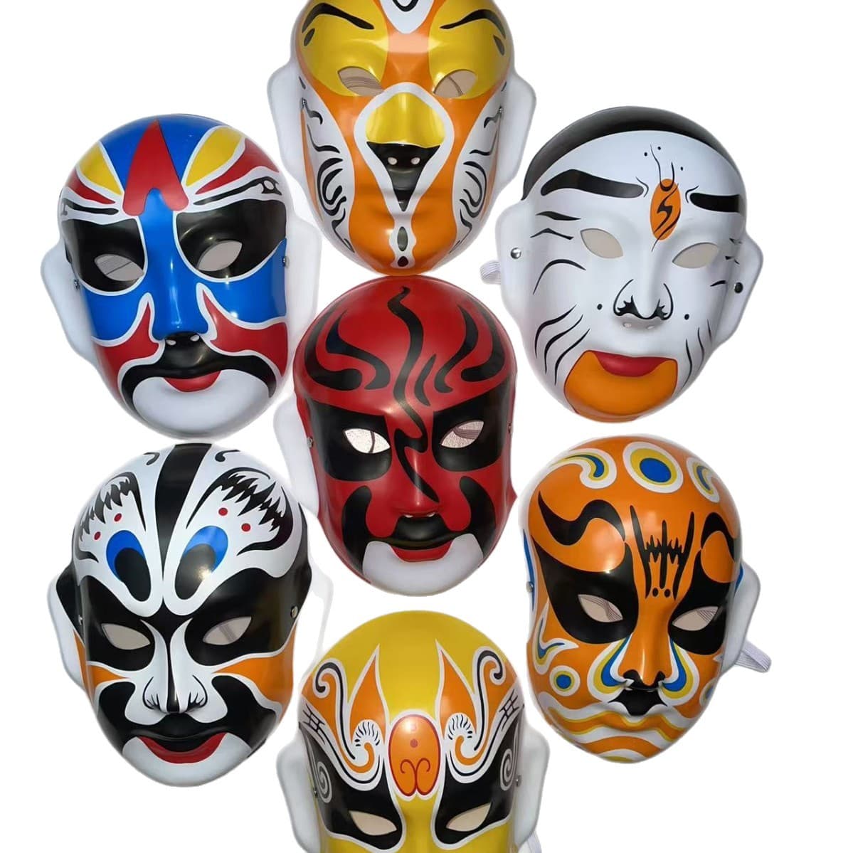 Peking Opera and Sichuan Opera facial masks, colorful masks for children and adults, festivals, annual meetings, performances, large size, safe and comfortable to wear.