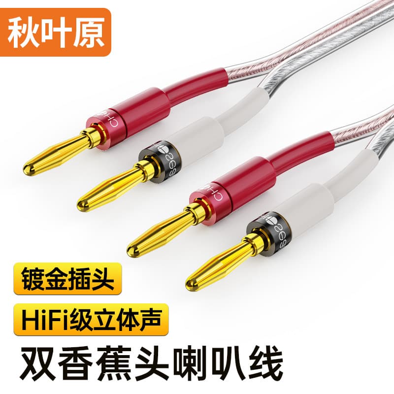Qiuyeyuan Banana Plug Speaker Wire Amplifier Audio Connection Cable HiFi Audiophile Grade Speaker Cable