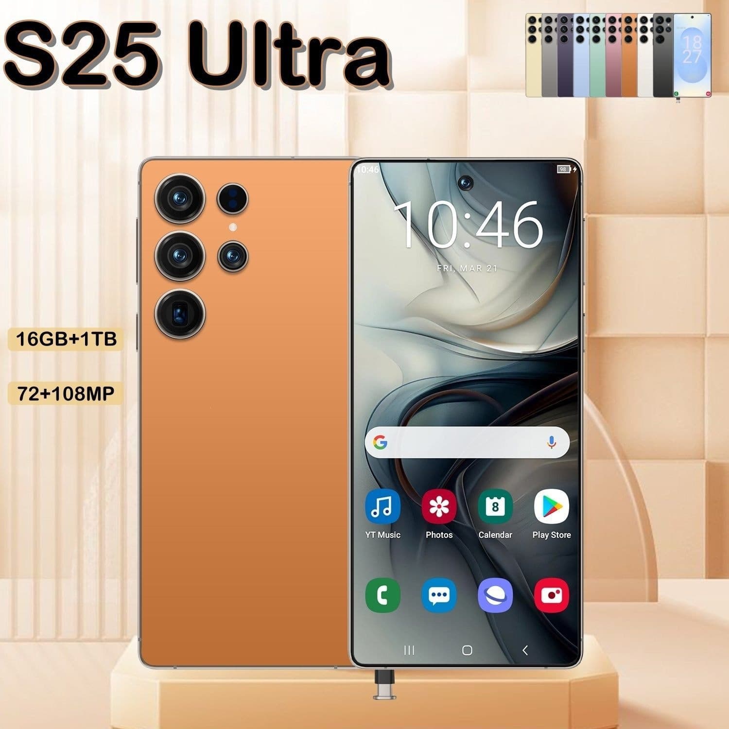 Cross-border new S25 Ultra smartphone 6.9-inch large screen 16+1T mobile phone source manufacturer TK/Temu