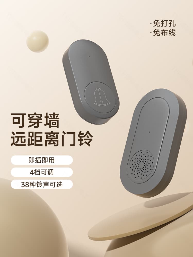 Electrician Wireless Doorbell Switch for Elderly Caller, Home Use with Wall Penetration, Ultra-Long Range, No Plug Required Remote Display