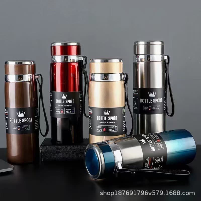Cross-Border Exclusive 316 Stainless Steel Insulated Travel Bottle with Gradient Strap, Large Capacity Outdoor Sports Water Bottle Wholesale