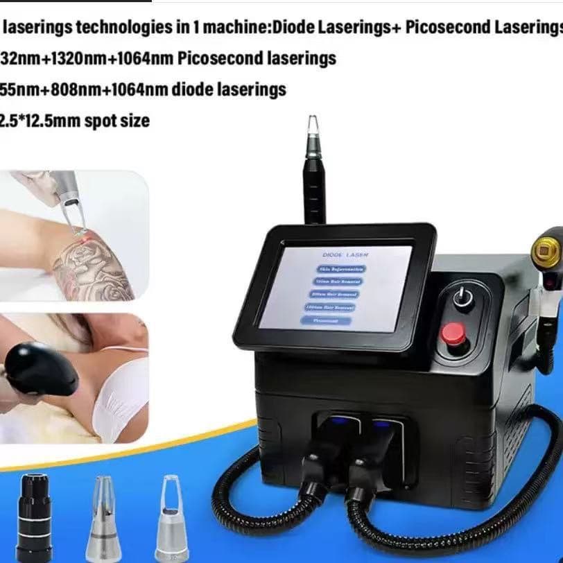 2025 Cross-Border Hot Selling Desktop 808nm 2-in-1 Picosecond Tattoo Removal Painless Skin Rejuvenation Freezing Hair Removal Laser Machine