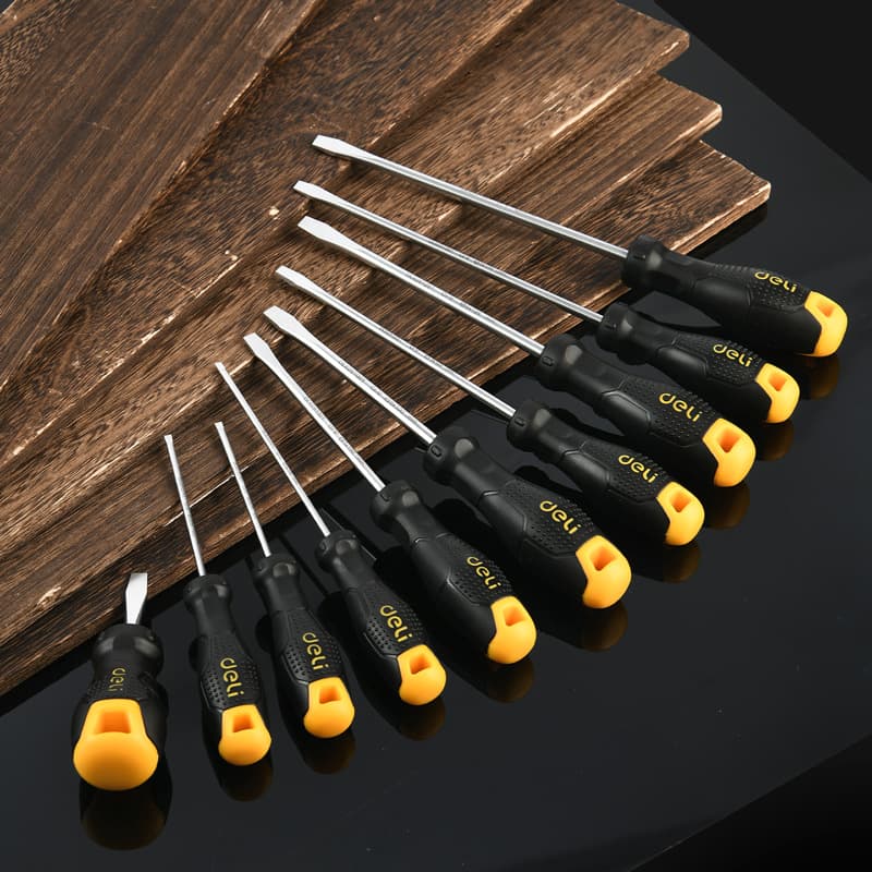 Deli screwdriver cross-shaped industrial-grade strong magnetic screwdriver screwdriver set household hardware tools
