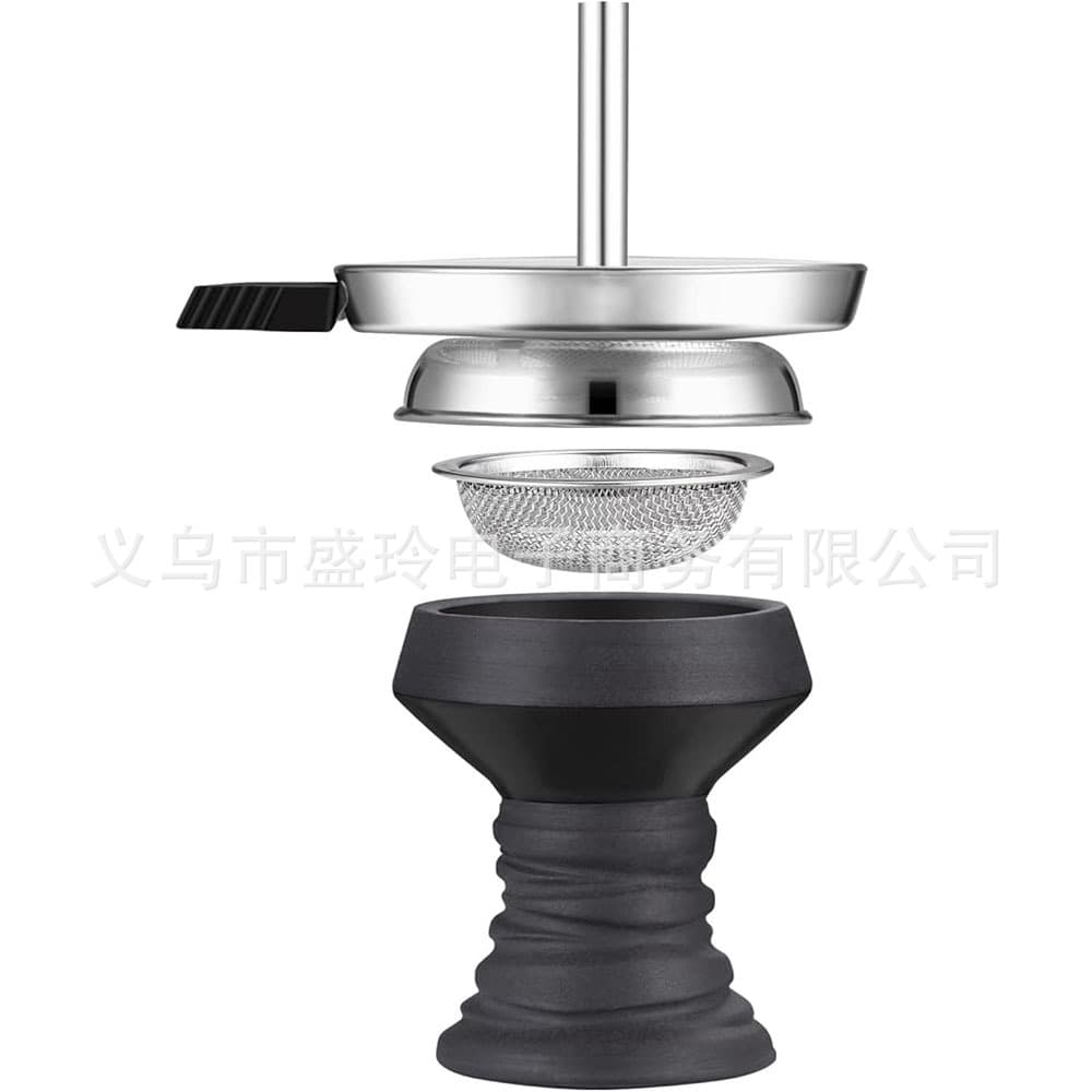 Black Mud Handmade Cigarette Pot Ceramic Cigarette Carbon Combinations Black Mud Cigarette Pot Stainless Steel Carbon Combinations suit