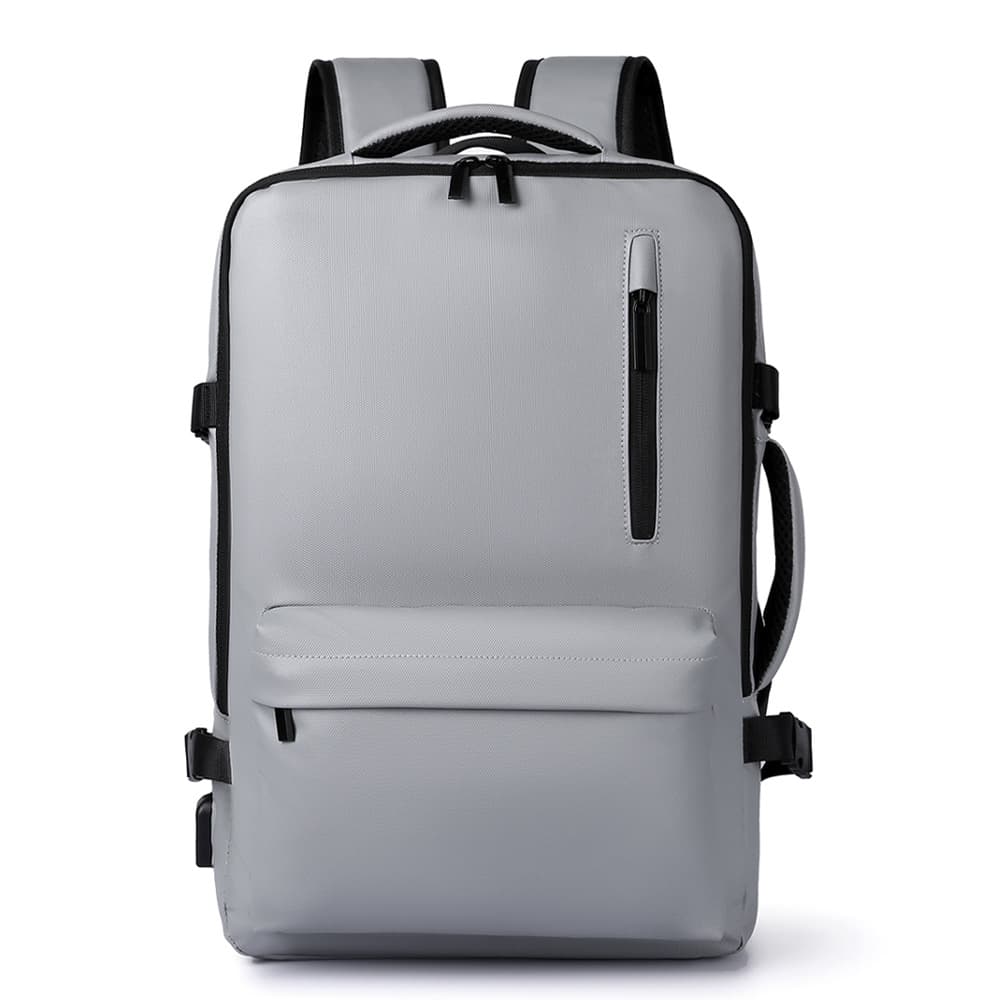 Cross-Border Leather-Coated Travel Expandable Backpack Unisex Large Capacity School Bag Multifunctional Luggage Backpack with Air Cushion Back Support
