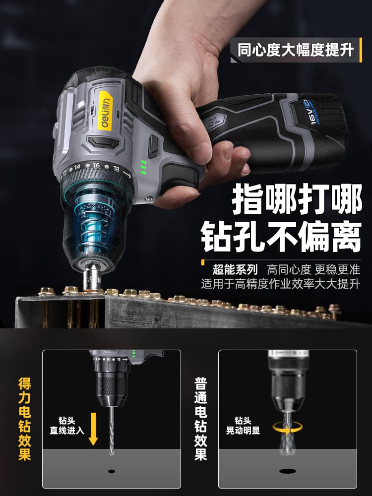 Brushless Lithium Battery Hand Drill Cordless Electric Drill Electric Screwdriver Household Impact Hand Drill Tool Small Cannon