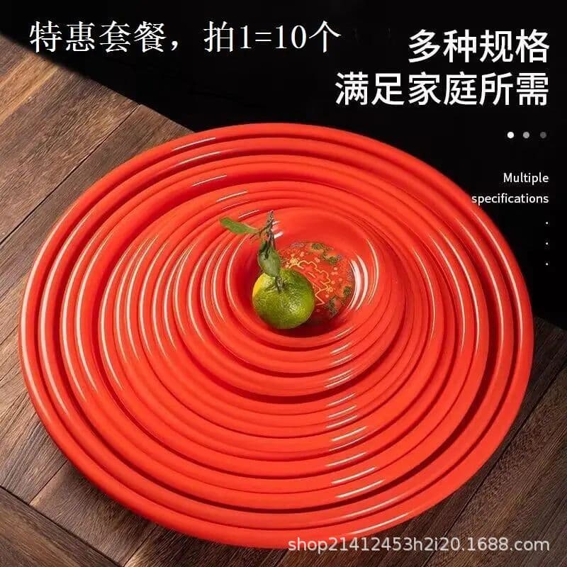 Wedding Fruit Tray, Festive Red Plastic Plate for Wedding Candies & Melon Seeds, Chinese Wedding Tea Tray, Happy Occasion