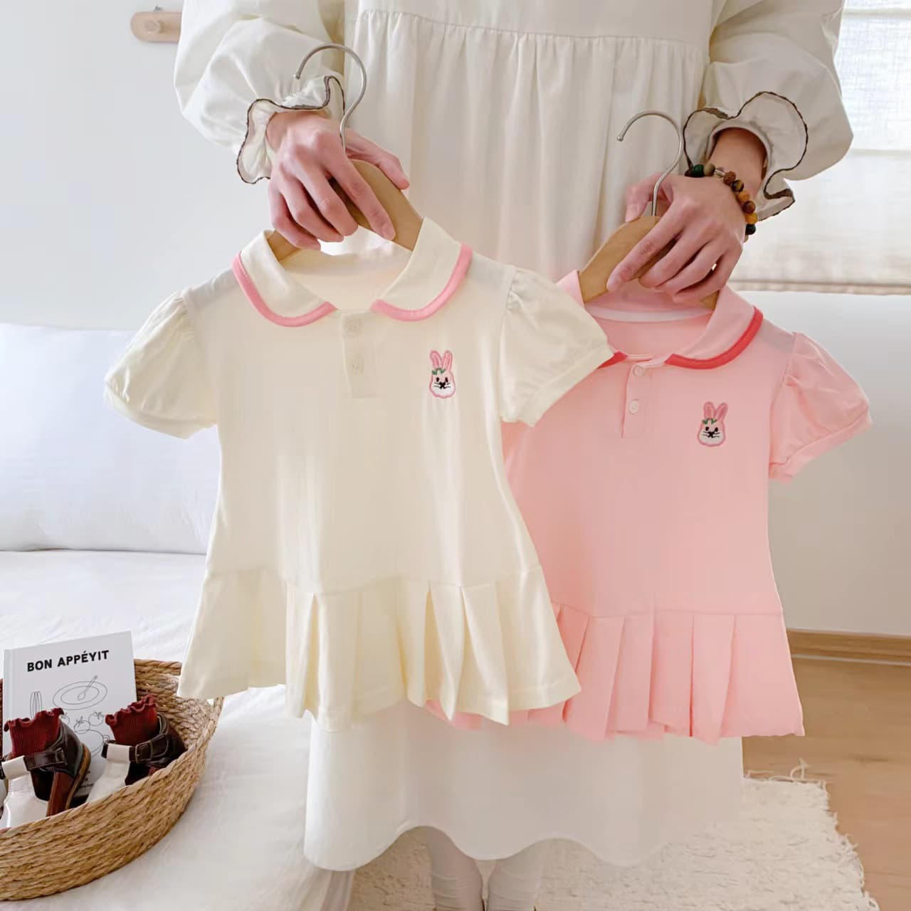 Girls Summer POLO Dress Cute Casual Baby Top Peter Pan Collar School Style Little Girl Clothing