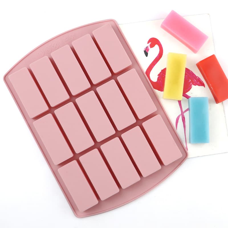 Minghao 15-Cavity Small Rectangle Silicone Chocolate Mold Silicone Cake Mold Jelly Mold DIY Ice Cube Mold