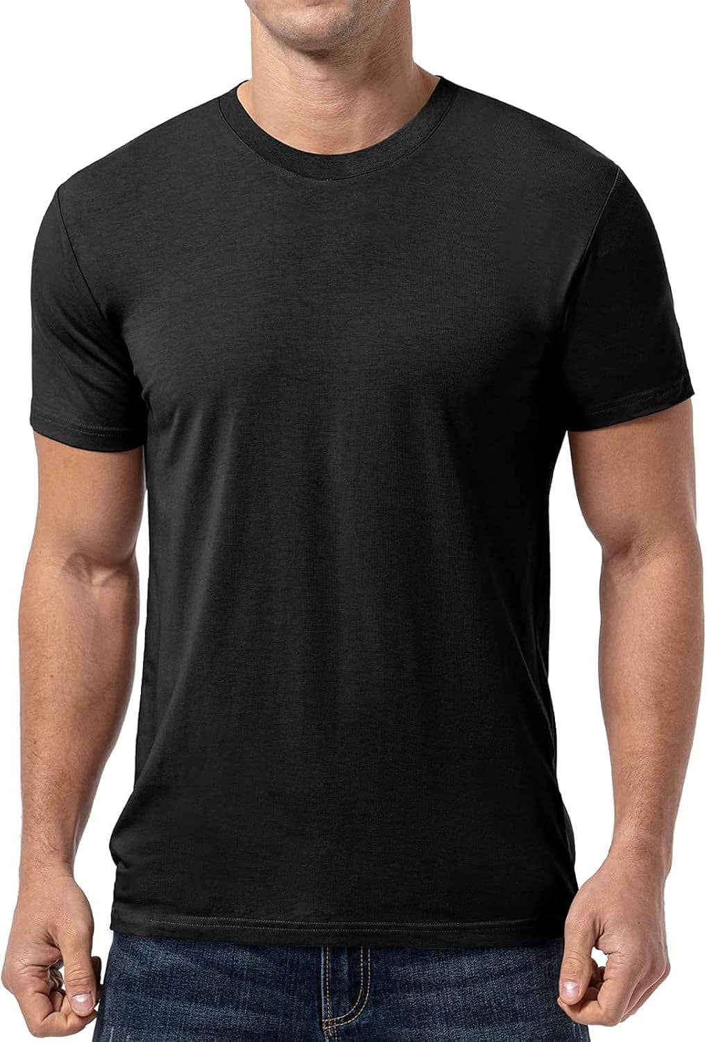 QUALFORT Men's Super Soft Shirt Men's Lightweight Cool Short Sleeve Casual Basic T-Shirt