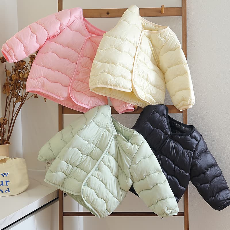 Children's Down Cotton Vest Lining, Baby Cotton Jacket, Boys and Girls Lightweight School Uniform Inner Wear