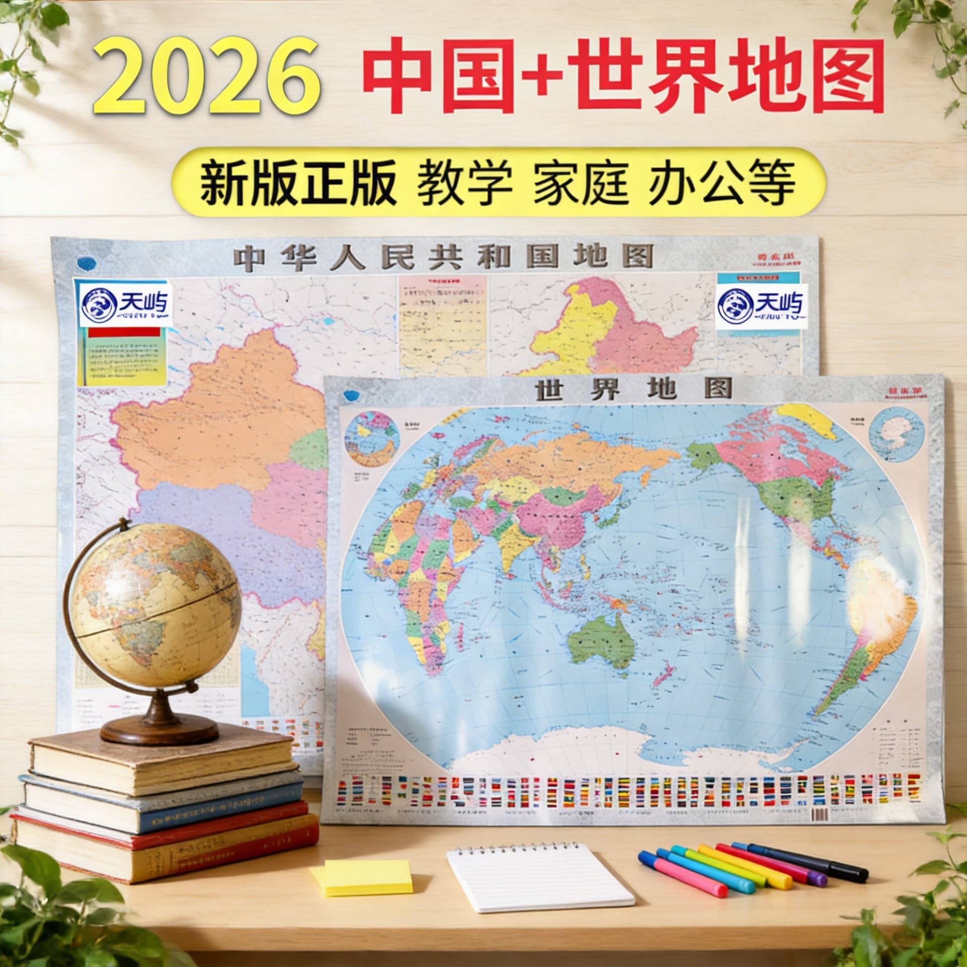 Detailed Large Size Wall Map 2025 New Edition World Map for Office Use Teaching Tool Suitable for Junior And High School Students