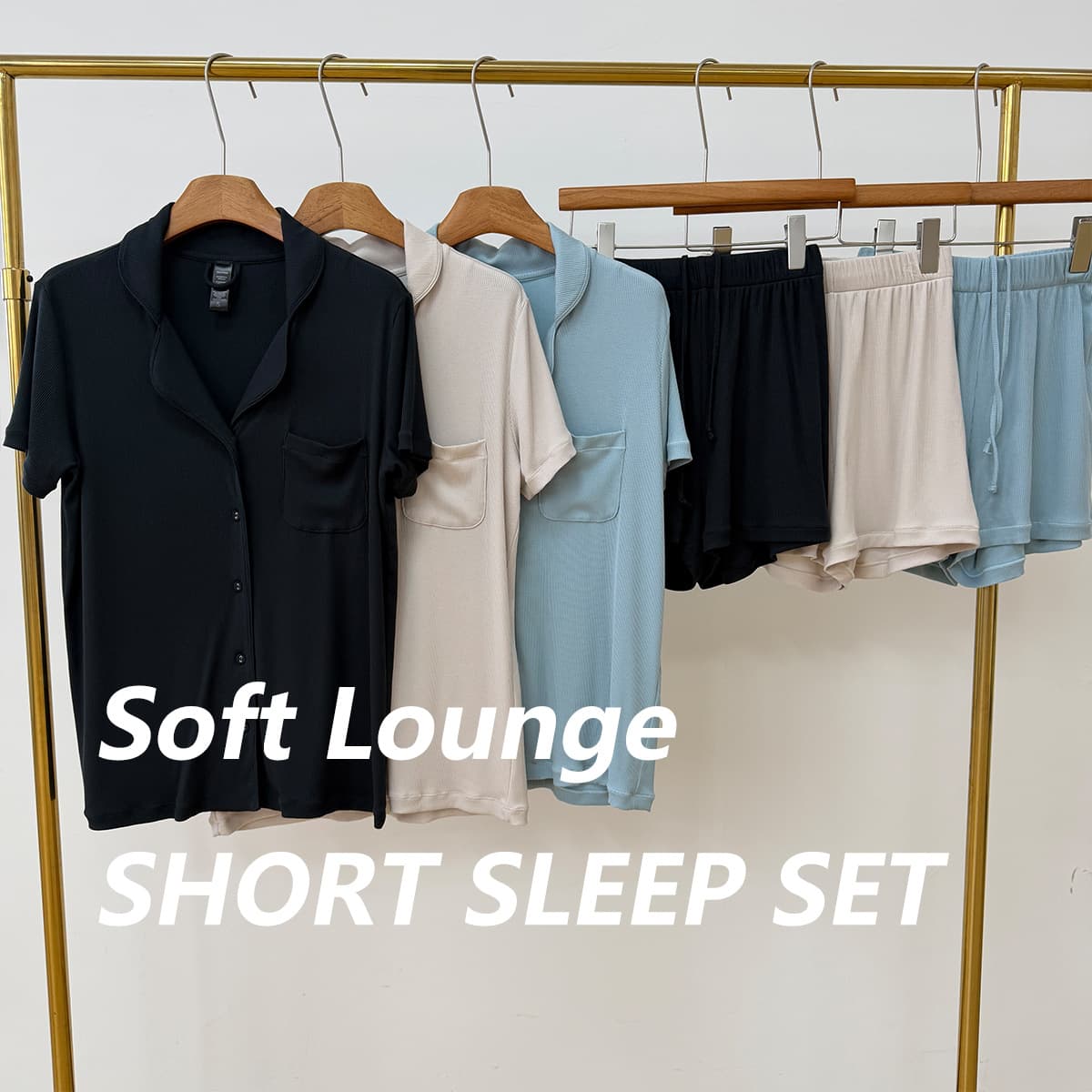 Skims same style ShortSleepSet Modal short-sleeved home clothes suit shorts can be worn outside threaded pajamas