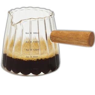 Espresso Cup Accessories Shot Glass V-Shaped Mouth Ribbed Milk Frothing Pitcher Glass Measuring Cup with Scale Reagent Cup
