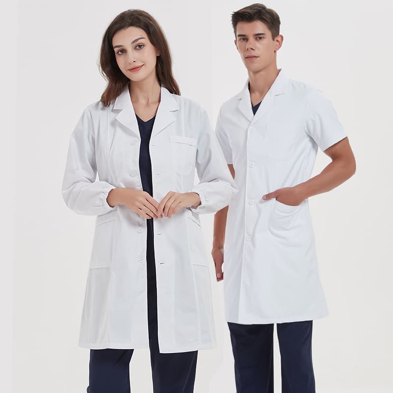 Custom White Lab Coat Doctor Uniform Short Sleeve Workwear for Factory Pharmacy Clinic Dental Oral Hospital