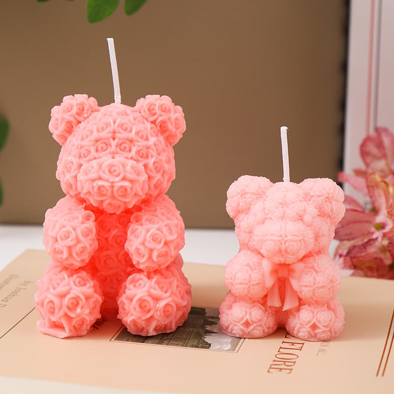 Valentine's Day Creative Rose Bear Home Decoration Birthday Gift Scented Candle Handmade Rose Bear Scented Candle