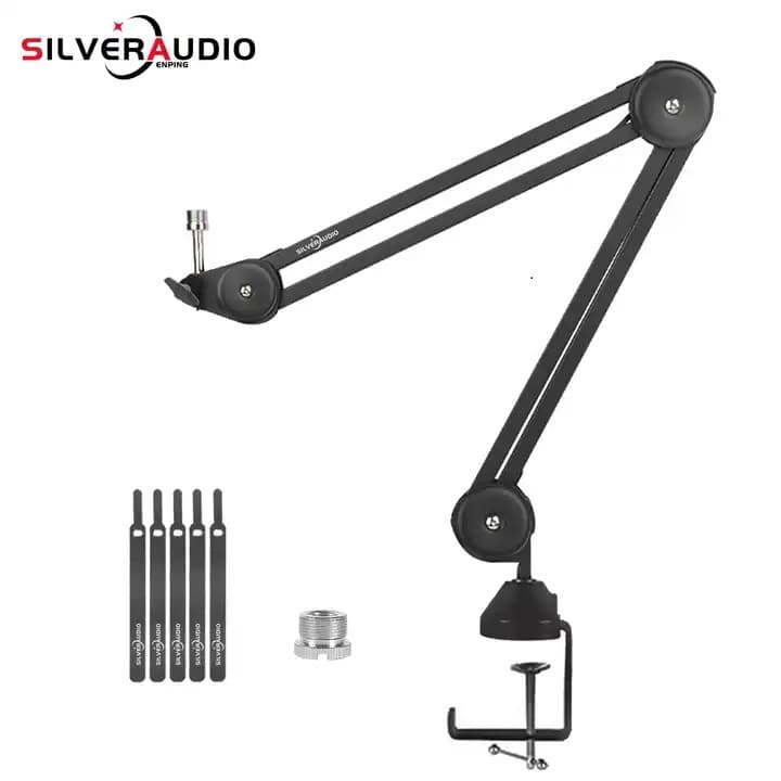 GAZ-40B Cantilever Microphone Stand Desktop 360-Degree Rotating Condenser Mic for Phone Live Streaming
