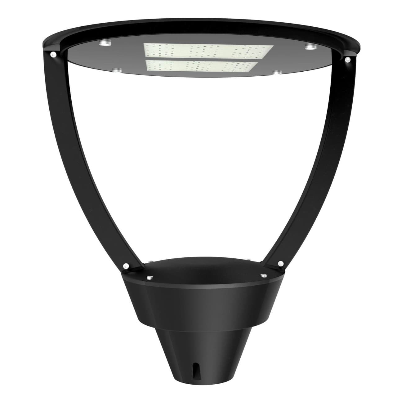 100W Post Top Light LED Outdoor Courtyard Light, Waterproof Die-Cast Aluminum Round Area Pole Light