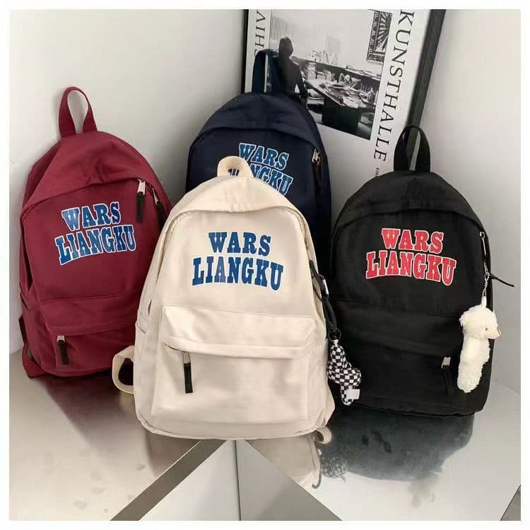 American retro letter simple large-capacity backpack Japanese ins high school student junior high school bag travel backpack trend